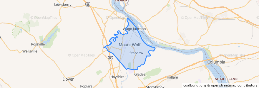 Mapa de ubicacion de East Manchester Township.