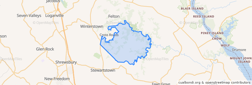 Mapa de ubicacion de East Hopewell Township.