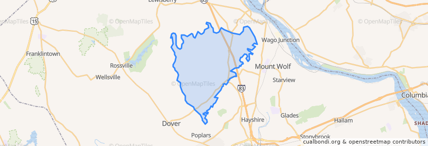 Mapa de ubicacion de Conewago Township.