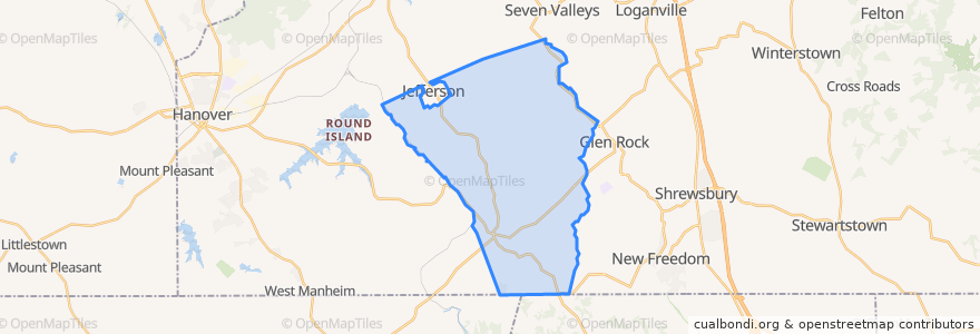 Mapa de ubicacion de Codorus Township.