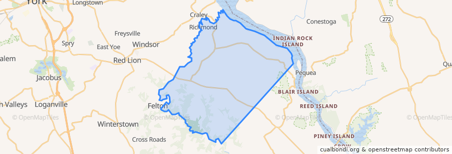 Mapa de ubicacion de Chanceford Township.