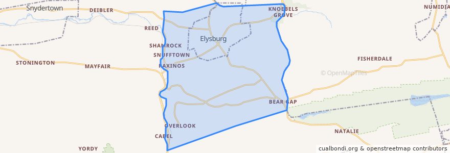 Mapa de ubicacion de Ralpho Township.