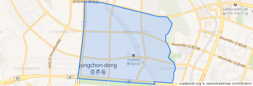 Mapa de ubicacion de Jongchon-dong.