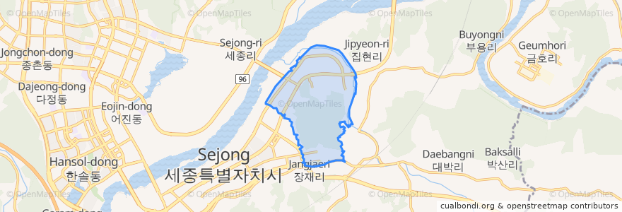 Mapa de ubicacion de 반곡동.