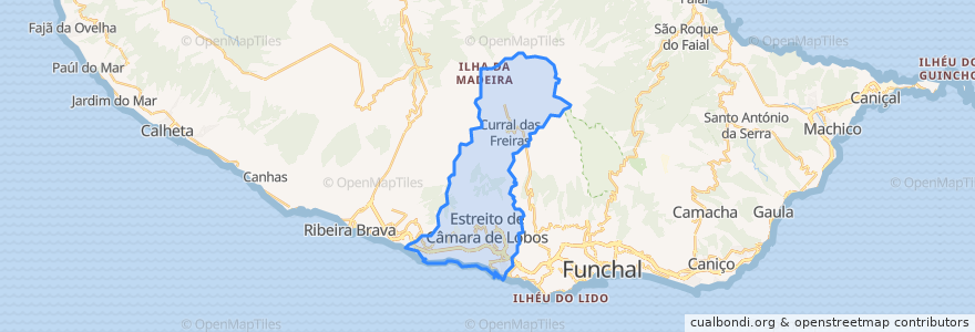 Mapa de ubicacion de Câmara de Lobos.