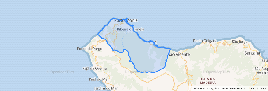 Mapa de ubicacion de Porto Moniz.