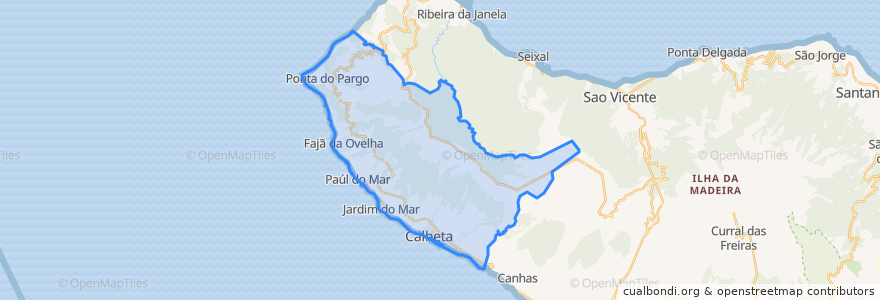 Mapa de ubicacion de Calheta.