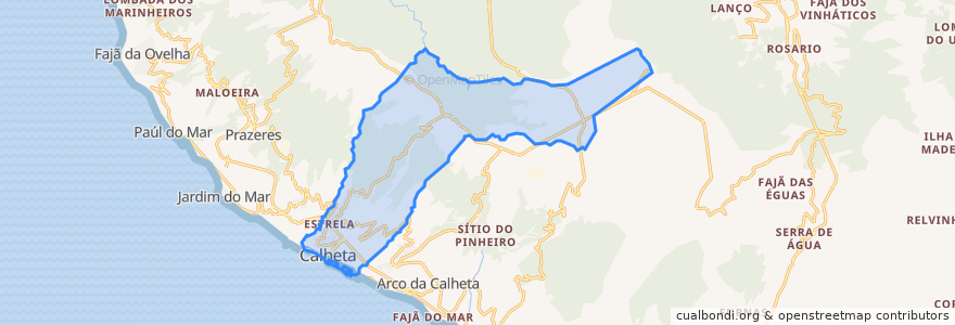 Mapa de ubicacion de Calheta.