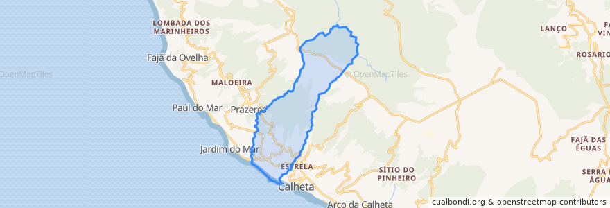 Mapa de ubicacion de Estreito da Calheta.