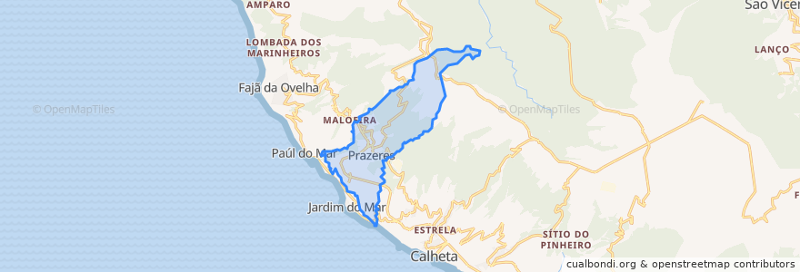 Mapa de ubicacion de Prazeres.