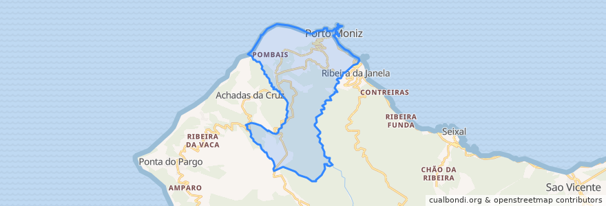 Mapa de ubicacion de Porto Moniz.