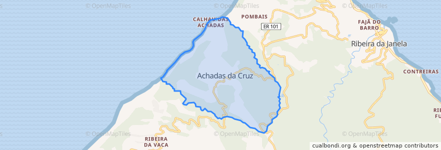 Mapa de ubicacion de Achadas da Cruz.