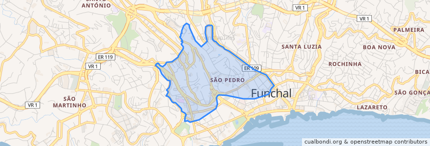 Mapa de ubicacion de São Pedro.