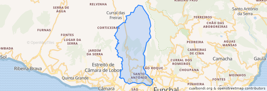 Mapa de ubicacion de Santo António.