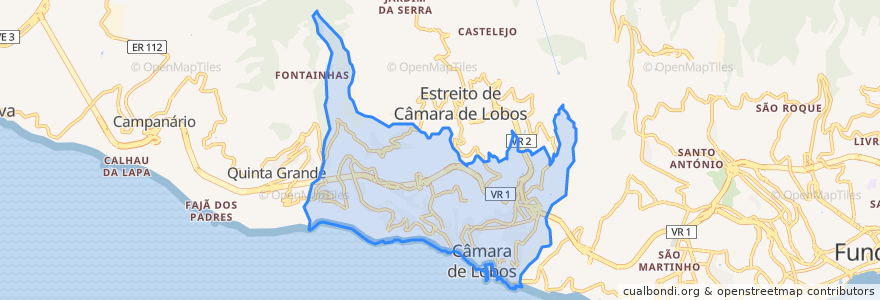 Mapa de ubicacion de Câmara de Lobos.