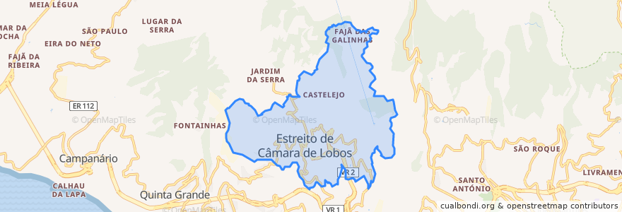 Mapa de ubicacion de Estreito de Câmara de Lobos.