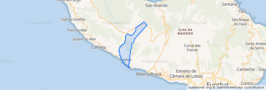 Mapa de ubicacion de Canhas.