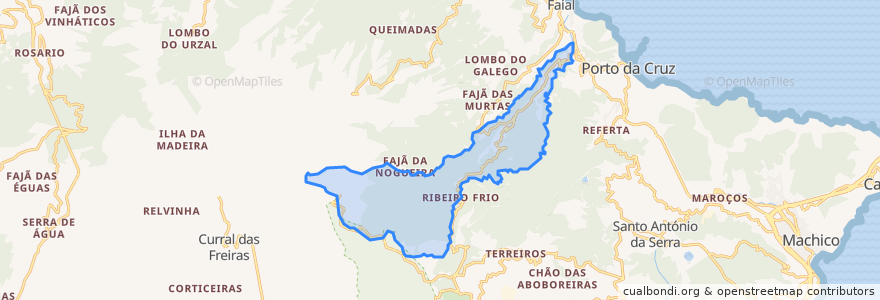 Mapa de ubicacion de São Roque do Faial.