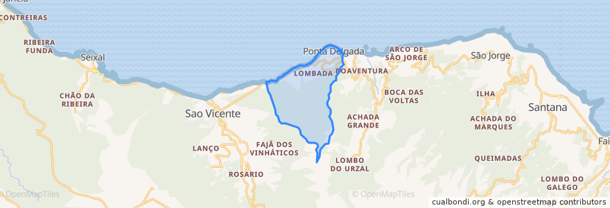 Mapa de ubicacion de Ponta Delgada.