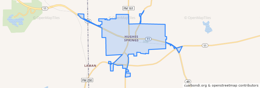 Mapa de ubicacion de Hughes Springs.