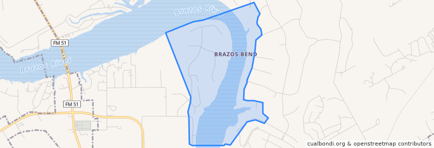 Mapa de ubicacion de Brazos Bend.