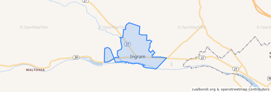 Mapa de ubicacion de Ingram.