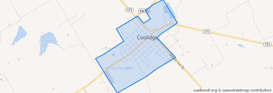 Mapa de ubicacion de Coolidge.