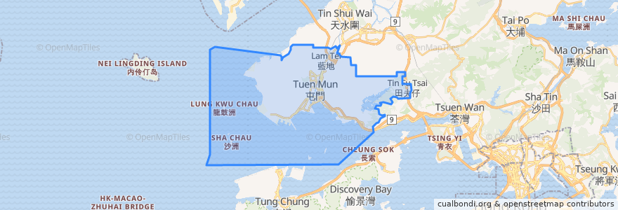 Mapa de ubicacion de 屯門區 Tuen Mun District.