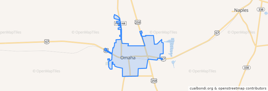 Mapa de ubicacion de Omaha.