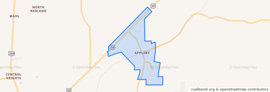 Mapa de ubicacion de Appleby.