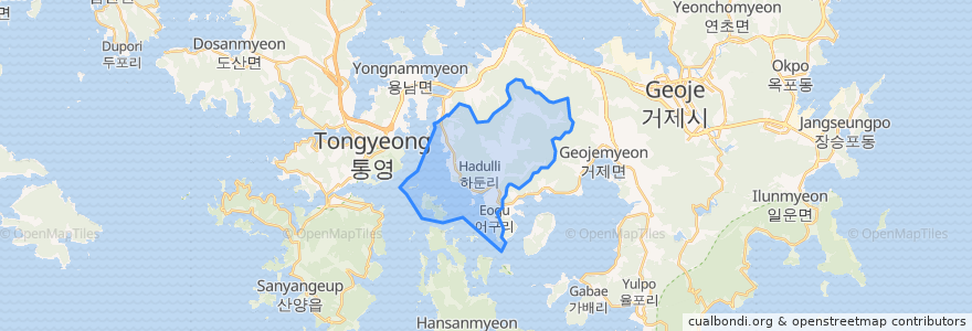 Mapa de ubicacion de 둔덕면.