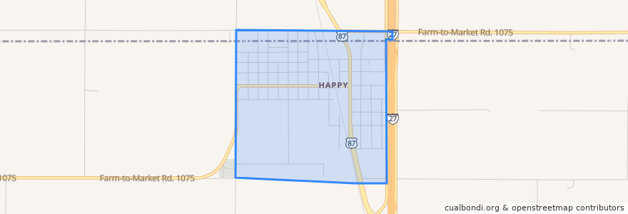 Mapa de ubicacion de Happy.