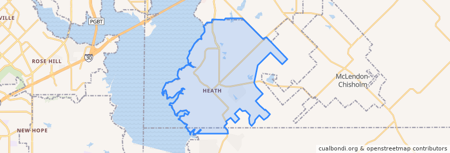 Mapa de ubicacion de Heath.