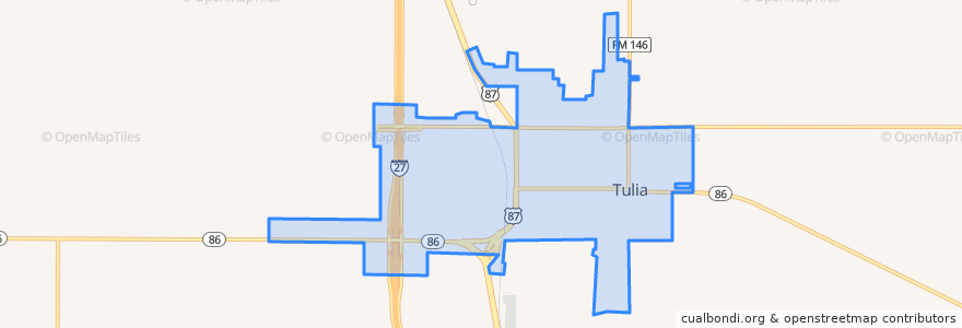 Mapa de ubicacion de Tulia.