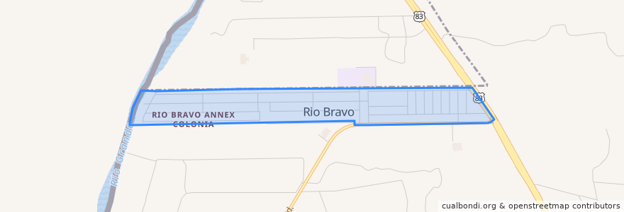 Mapa de ubicacion de Rio Bravo.
