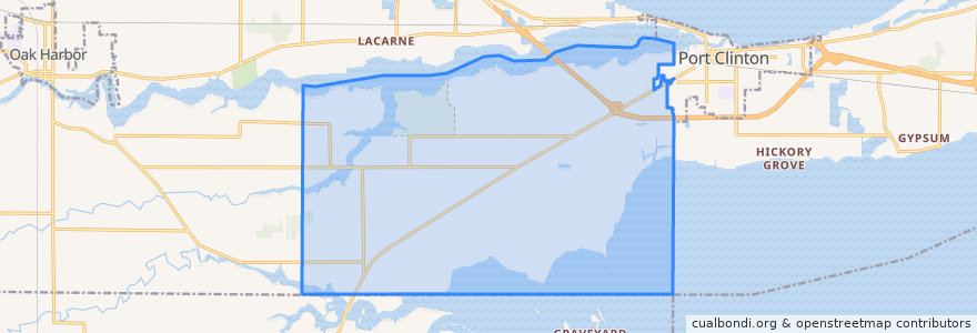 Mapa de ubicacion de Bay Township.