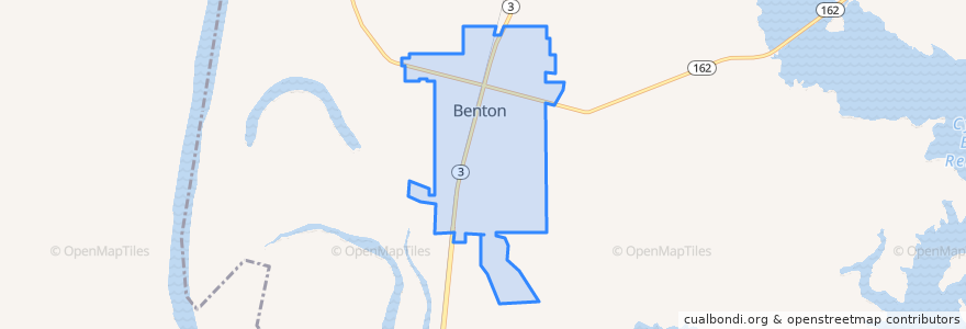 Mapa de ubicacion de Benton.