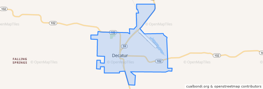 Mapa de ubicacion de Decatur.