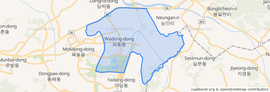 Mapa de ubicacion de Unjung 1(il)-dong.