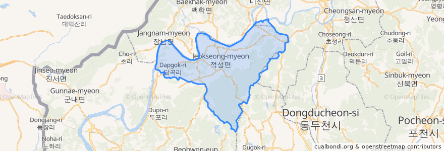 Mapa de ubicacion de 적성면.