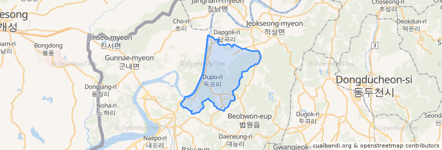 Mapa de ubicacion de 파평면.