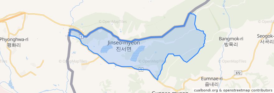 Mapa de ubicacion de Jinseo-myeon.