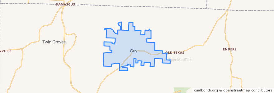 Mapa de ubicacion de Guy.