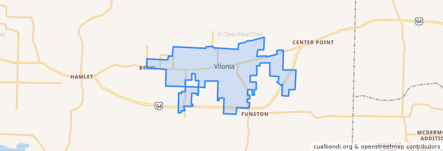 Mapa de ubicacion de Vilonia.