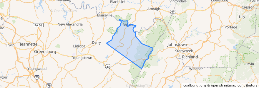 Mapa de ubicacion de Fairfield Township.