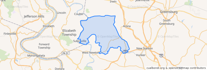 Mapa de ubicacion de Sewickley Township.