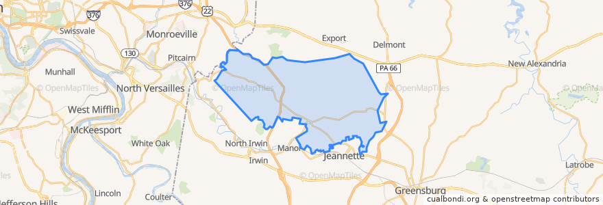 Mapa de ubicacion de Penn Township.