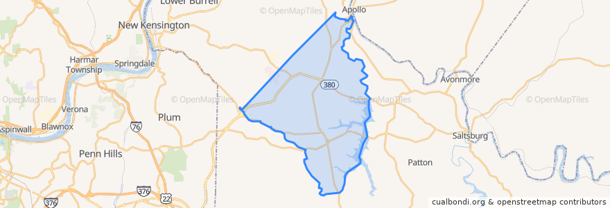 Mapa de ubicacion de Washington Township.