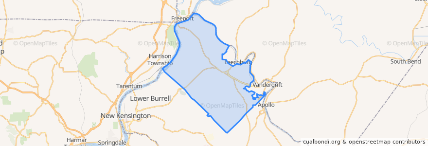 Mapa de ubicacion de Allegheny Township.