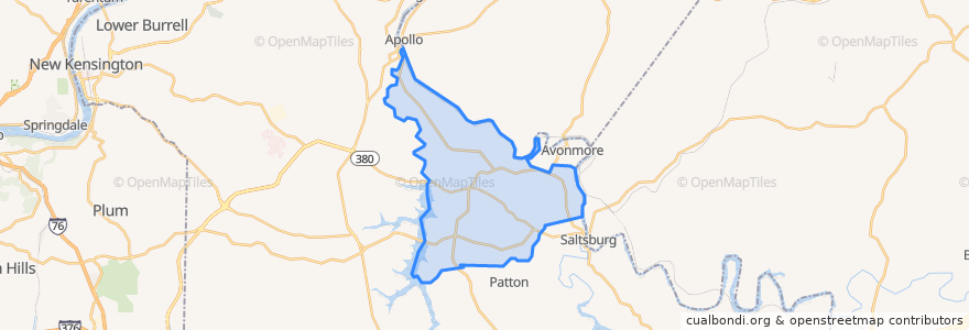 Mapa de ubicacion de Bell Township.